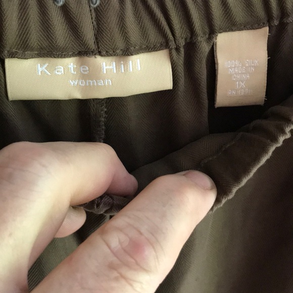 Kate Hill silk slacks. 1x - Picture 3 of 6